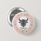 Badge Rond 5 Cm SYMBOLE Zodiaque Taurus (Devant & derrière)