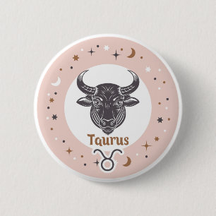 Badge Rond 5 Cm SYMBOLE Zodiaque Taurus