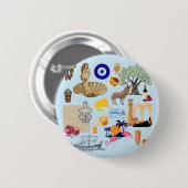 Badge Rond 5 Cm Symboles de Chypre (Devant & derrière)