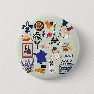 Badge Rond 5 Cm Symboles de la France
