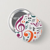 Badge Rond 5 Cm Symboles de la musique (Devant & derrière)