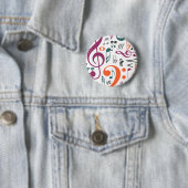 Badge Rond 5 Cm Symboles de la musique (En situation)
