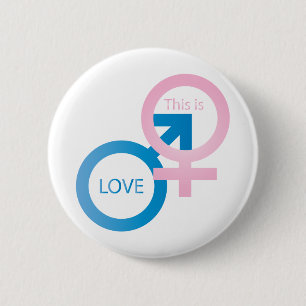 Badge Rond 5 Cm Symboles masculin et féminin