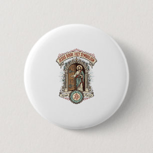 Badge Rond 5 Cm Symbolisme de la clé de la porte de Jésus Symbolis