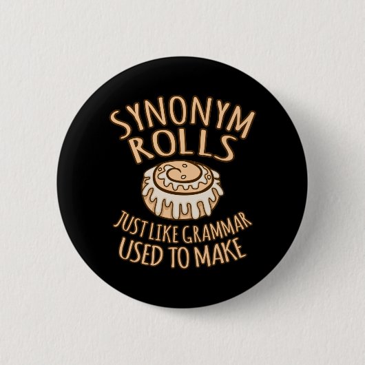 Badge Rond 5 Cm Synonym Rolls English Language Teacher Teach (Devant)