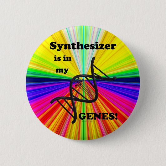 Badge Rond 5 Cm Synthétiseur Est Dans Mes Gènes (Devant)