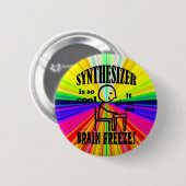 Badge Rond 5 Cm Synthétiseur, gel du cerveau (Devant & derrière)