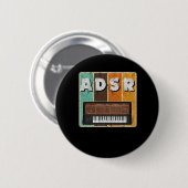Badge Rond 5 Cm Synthétiseur modulaire analogique ADSR cadeau rétr (Devant & derrière)