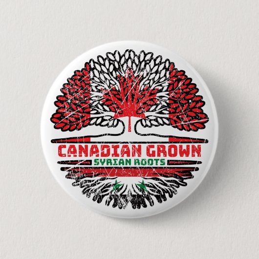 Badge Rond 5 Cm Syrie Canadian Canada Arbre Drapeau (Devant)