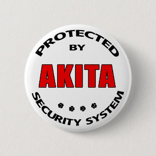 Badge Rond 5 Cm Système de sécurité Akita