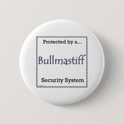 Badge Rond 5 Cm Système de sécurité Bullmastiff - Bouton (Devant)