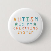 Badge Rond 5 Cm Système d'exploitation Autisme (Devant)