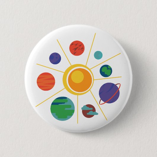 Badge Rond 5 Cm Système solaire (Devant)