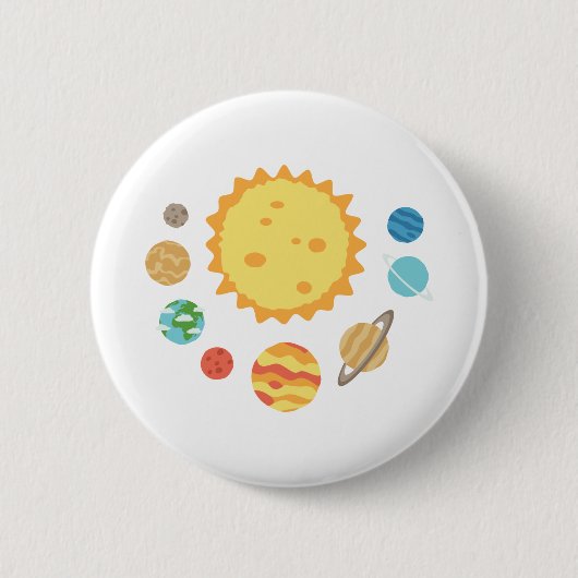 Badge Rond 5 Cm Système solaire (Devant)