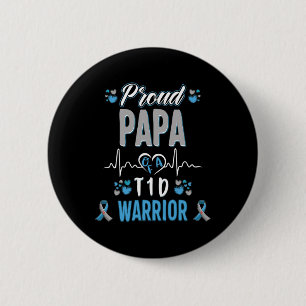 Badge Rond 5 Cm T1D fier Papa Sensibilisation au diabète Type 1 Pa