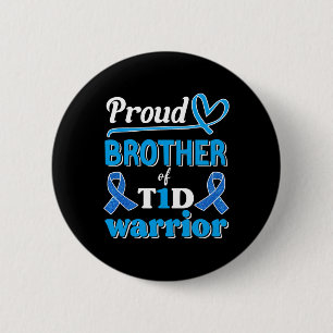 Badge Rond 5 Cm T1d Fière Frère Diabète Sensibilisation au diabète