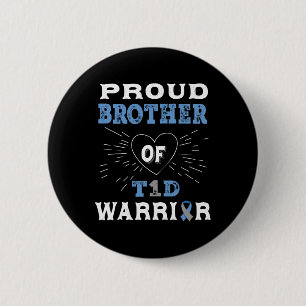 Badge Rond 5 Cm T1d Fière Frère Diabète Sensibilisation Type 1 Ins