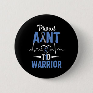Badge Rond 5 Cm T1D Fière Tante Diabète Sensibilisation Type 1 Ins
