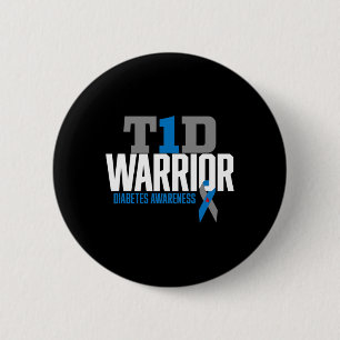 Badge Rond 5 Cm T1d Guerrier Type 1 Sensibilisation au diabète Dia