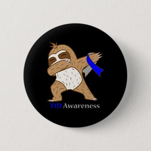 Badge Rond 5 Cm T1D Lutte contre le diabète Ruban Dabbing Sloth Wa