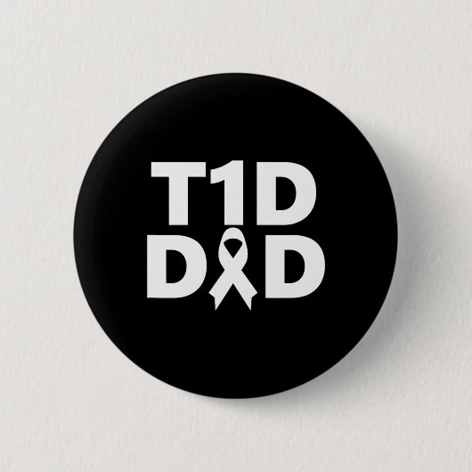 Badge Rond 5 Cm T1d Sensibilisation au diabète pour papa (Devant)