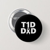 Badge Rond 5 Cm T1d Sensibilisation au diabète pour papa (Devant & derrière)