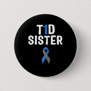 Badge Rond 5 Cm T1D Soeur Diabète Sensibilisation Type 1 Pancre d'