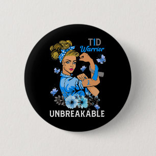 Badge Rond 5 Cm T1D Type 1 Diabète Guerrier Sensibilisation Indest
