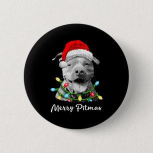 Badge Rond 5 Cm T Bull Père Noël Lumières Sapin de Noël Xmas Joyeu