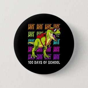Badge Rond 5 Cm T Rex 100 Jours De Dinosaure Scolaire T Rex Enfant