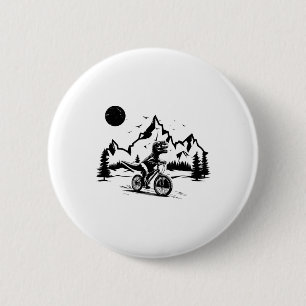 Badge Rond 5 Cm T-Rex à vélo cyclisme vintage montagne Dino T