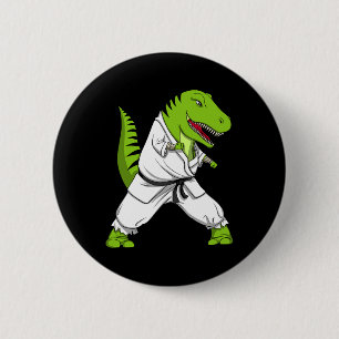 Badge Rond 5 Cm T-rex Dinosaur Karate Kickboxing Martial Arts Jiu-