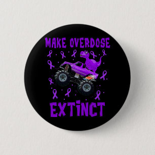 Badge Rond 5 Cm T Rex Dinosaur Monster Truck Faire Extinction de s