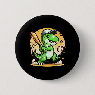 Badge Rond 5 Cm T-rex Dinosaure Frappe Vente Joueur Douce Garçons 