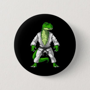 Badge Rond 5 Cm T-rex Dinosaure Jiu-jitsu Judo Karaté Taekwondo Ma