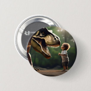 Badge Rond 5 Cm T-rex Faites Face À Vos Craintes,