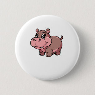 Badge Rond 5 Cm T-Shirt à manches longues pour bébé mignon Hippo M