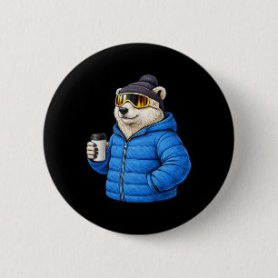 Badge Rond 5 Cm T-shirt après-ski motif animal ours polaire randon