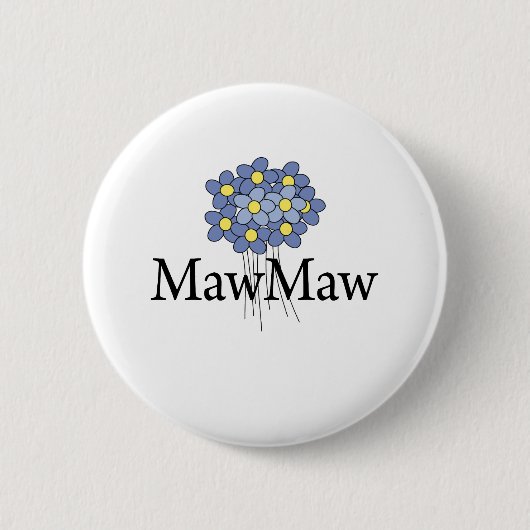 Badge Rond 5 Cm T-shirt assez bleu de MawMaw de fleur (Devant)