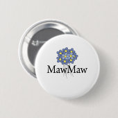Badge Rond 5 Cm T-shirt assez bleu de MawMaw de fleur (Devant & derrière)