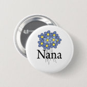 Badge Rond 5 Cm T-shirt assez bleu de Nana de fleur (Devant & derrière)