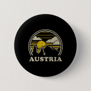 Badge Rond 5 Cm T Shirt Autriche Vintage Randonnée Montagnes Tee