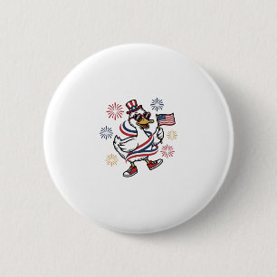 Badge Rond 5 Cm T-shirt avec dessin de canard patriotique gravure 
