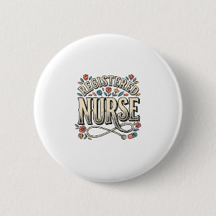 Badge Rond 5 Cm T-shirt avec typographie florale vintage pour infi