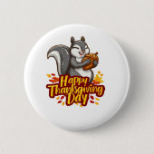 Badge Rond 5 Cm T-shirt classique Bon thanksgiving mignon écureuil (Devant)