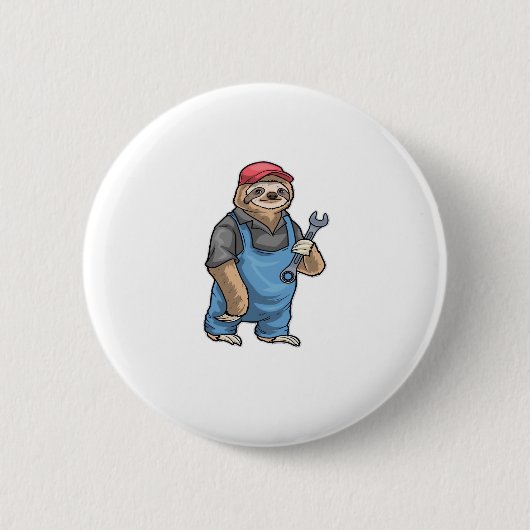 Badge Rond 5 Cm T-shirt classique de la clé mécanique Sloth (Devant)