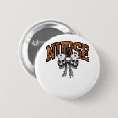 Badge Rond 5 Cm T-shirt classique de l'infirmière Coquette Bow Hal (Devant & derrière)