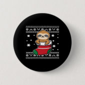 Badge Rond 5 Cm T-shirt classique de Noël Sloth (Devant)