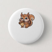 Badge Rond 5 Cm T-shirt classique écureuil d'automne (Devant)