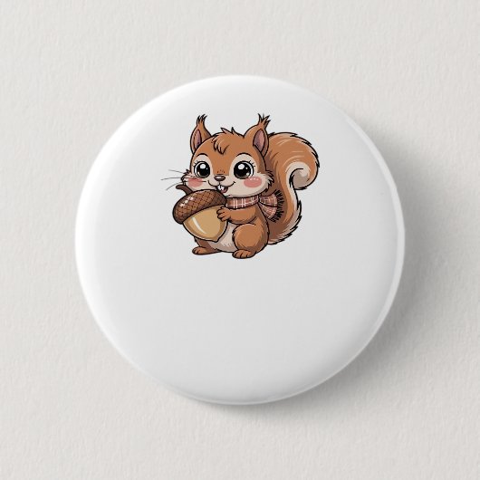 Badge Rond 5 Cm T-shirt classique écureuil d'automne (Devant)